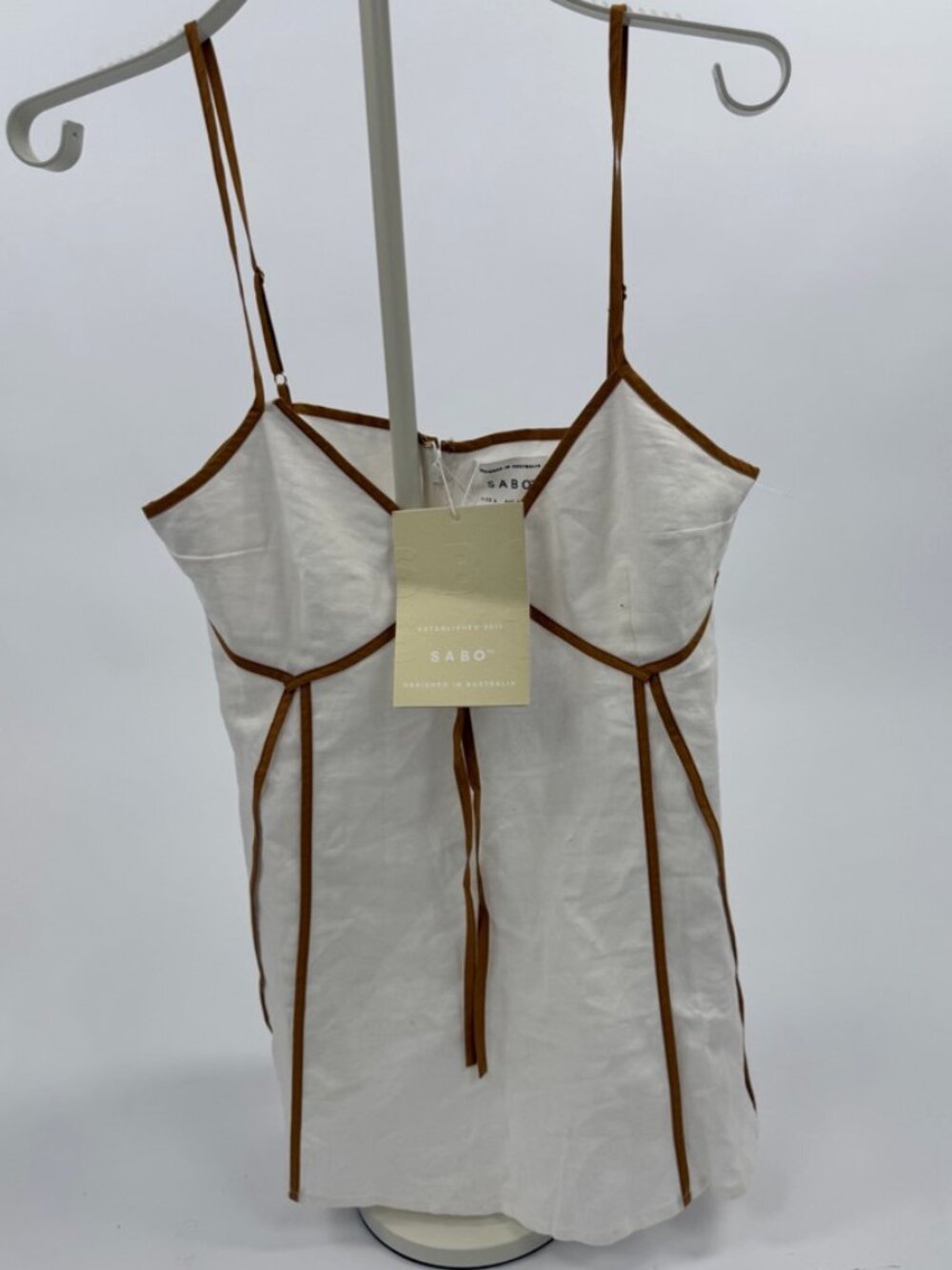 SABO Jayne Top NWT Ivory Linen Blend Cami Corset Tank Womens L